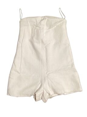 Zara White Strapless Romper Shorts